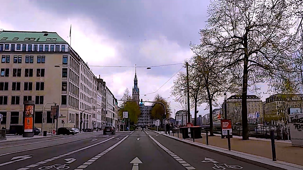Driving Aroung Alster Lake in Hamburg Germany