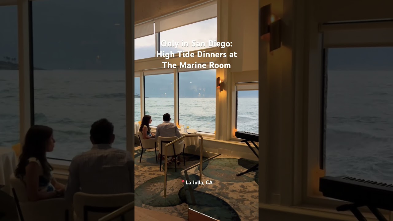 Waves Crash Against This San Diego Restaurant at High Tide &mdash; The Marine Room, La Jolla, California