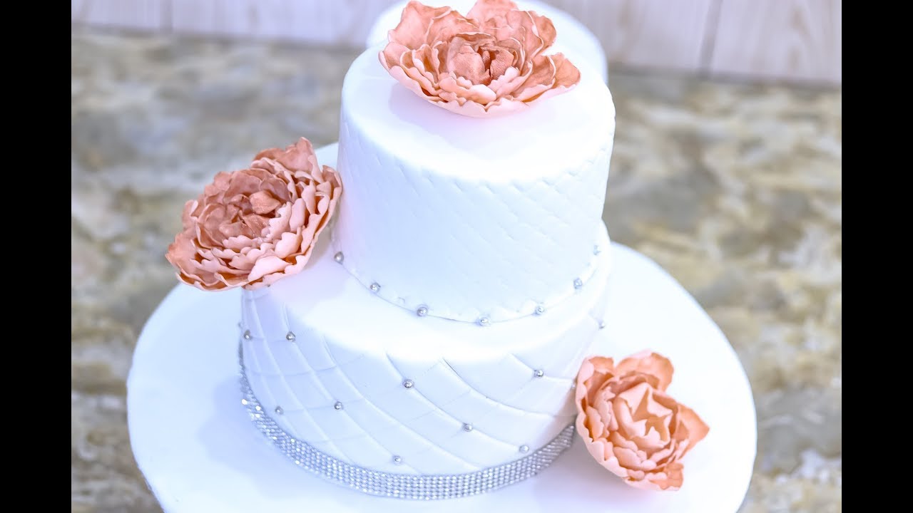 fondant 2 tier wedding cake