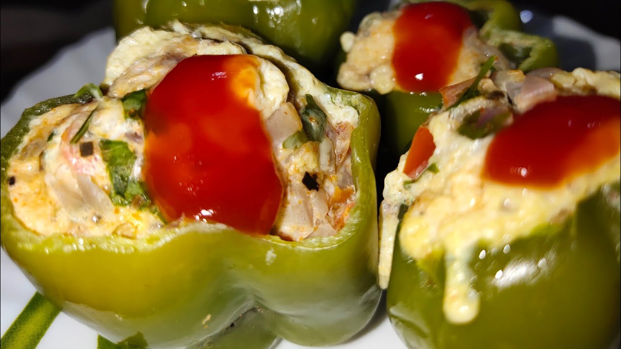 Stuffed capsicum recipe | Egg stuffed capsicum | Capsicum recipes | Egg recipes | snack recipe