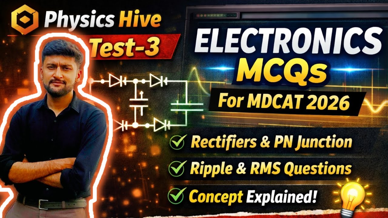 Electronics MCQs Explained | Physics Hive T3 (Ph-T3) | Rectifiers, PN Junction & Filters | MDCAT