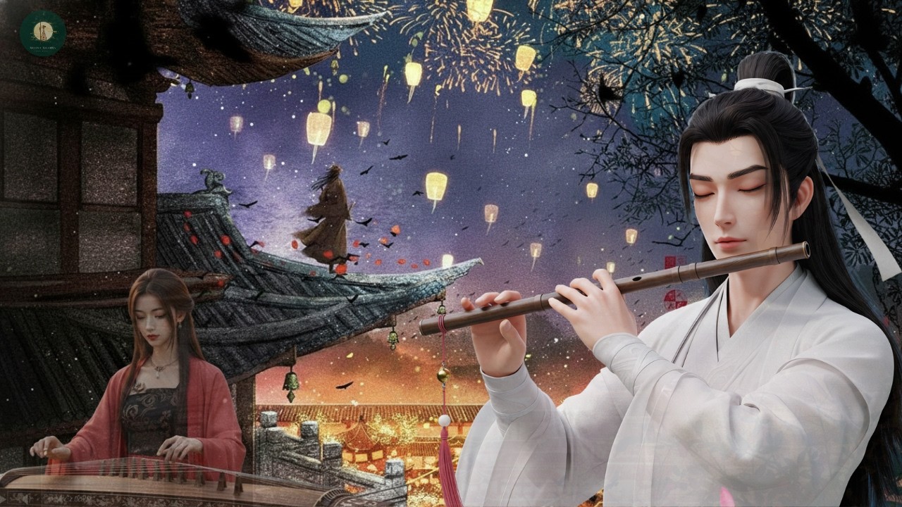 Chinese Zen music: Bamboo flute, Erhu & Guzheng | Deep Sleep & Relaxing @MoonlitMelodies-68s