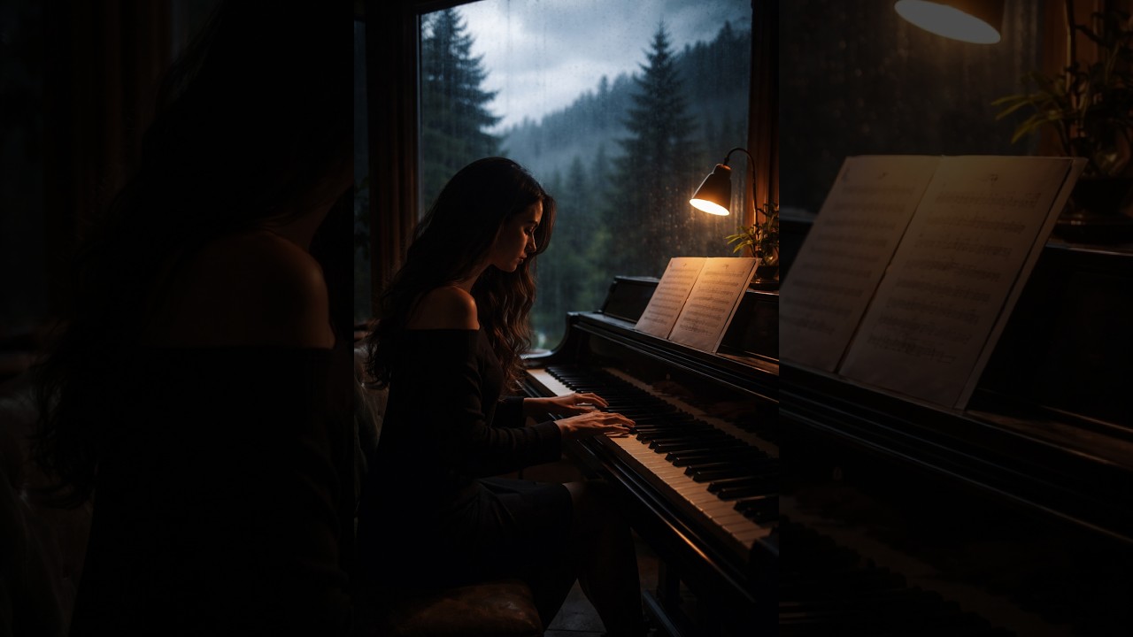 Dark Piano for Reading & Writing | Rainy Night Ambience 🌧️ Emotional Instrumental Music