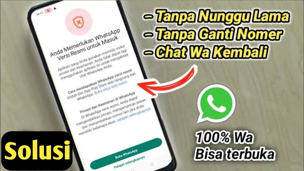 Anda Memerlukan WhatsApp Resmi Untuk Menggunakan Akun Ini