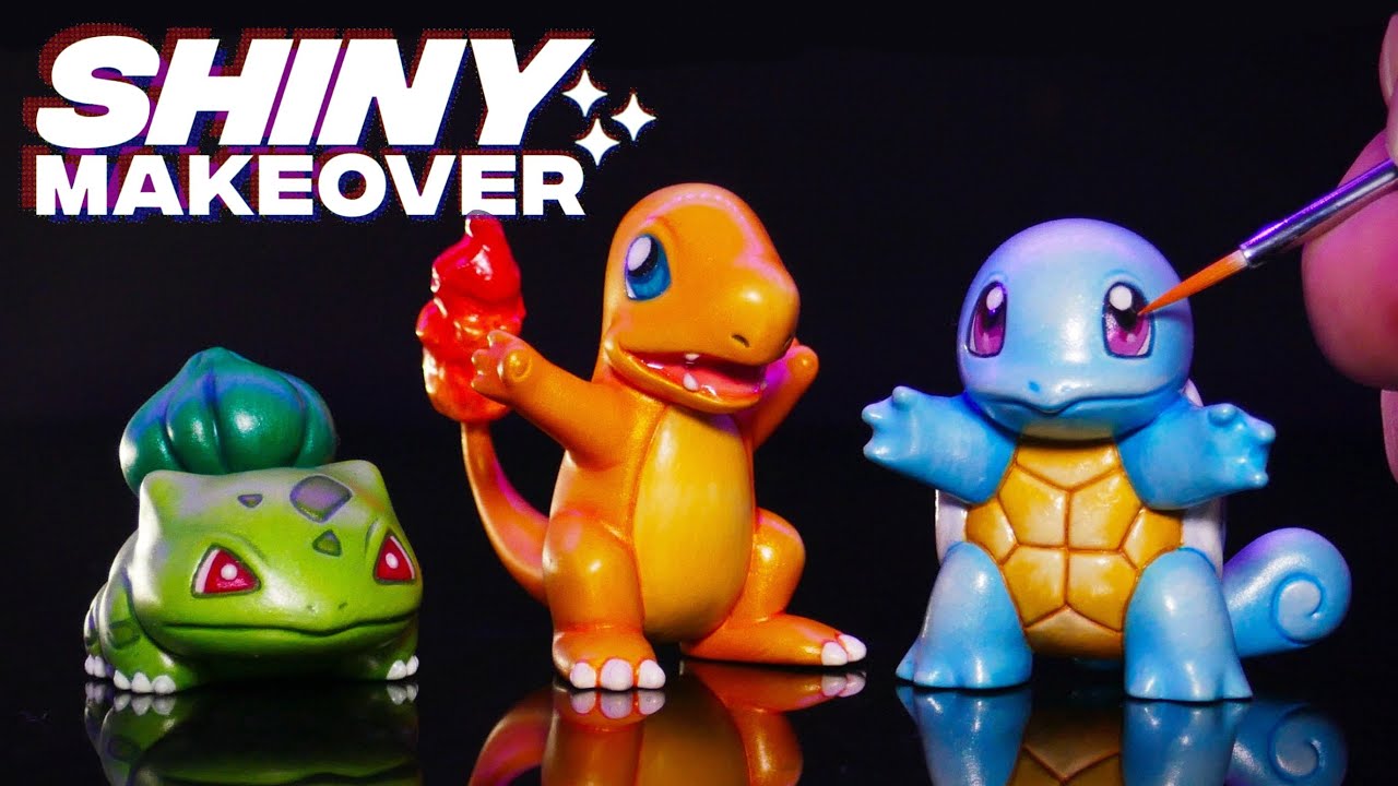 Vintage Pok&eacute;mon Toys receive the ✨SHINY✨ Makeover Treatment - (KANTO STARTERS 🌱🔥💧)