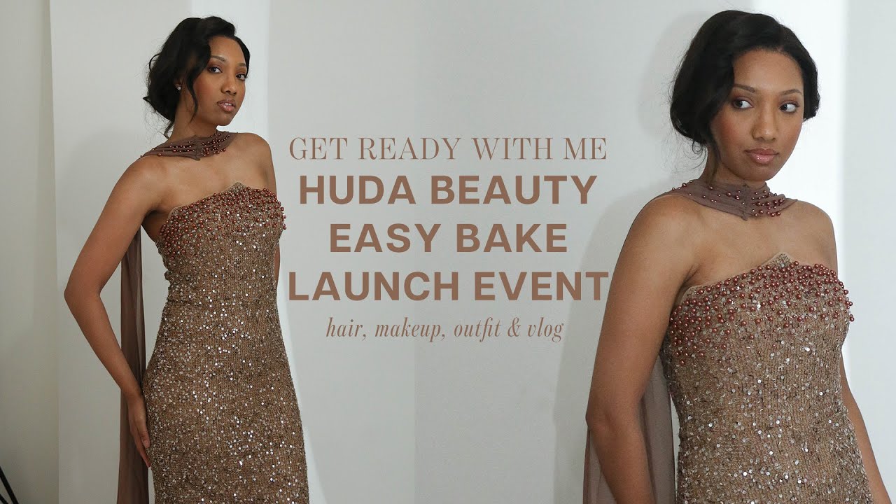 Full GRWM | Huda Beauty Easy Bake Pressed Launch Event -hair, makeup, outfit & influencer event vlog