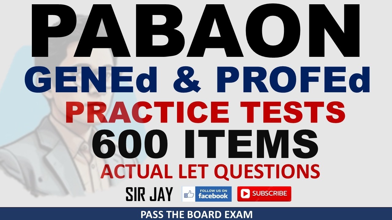 PABAON QUESTIONS - ACTUAL LET COMPILATION - 600 ITEMS - PROFED & GENED 