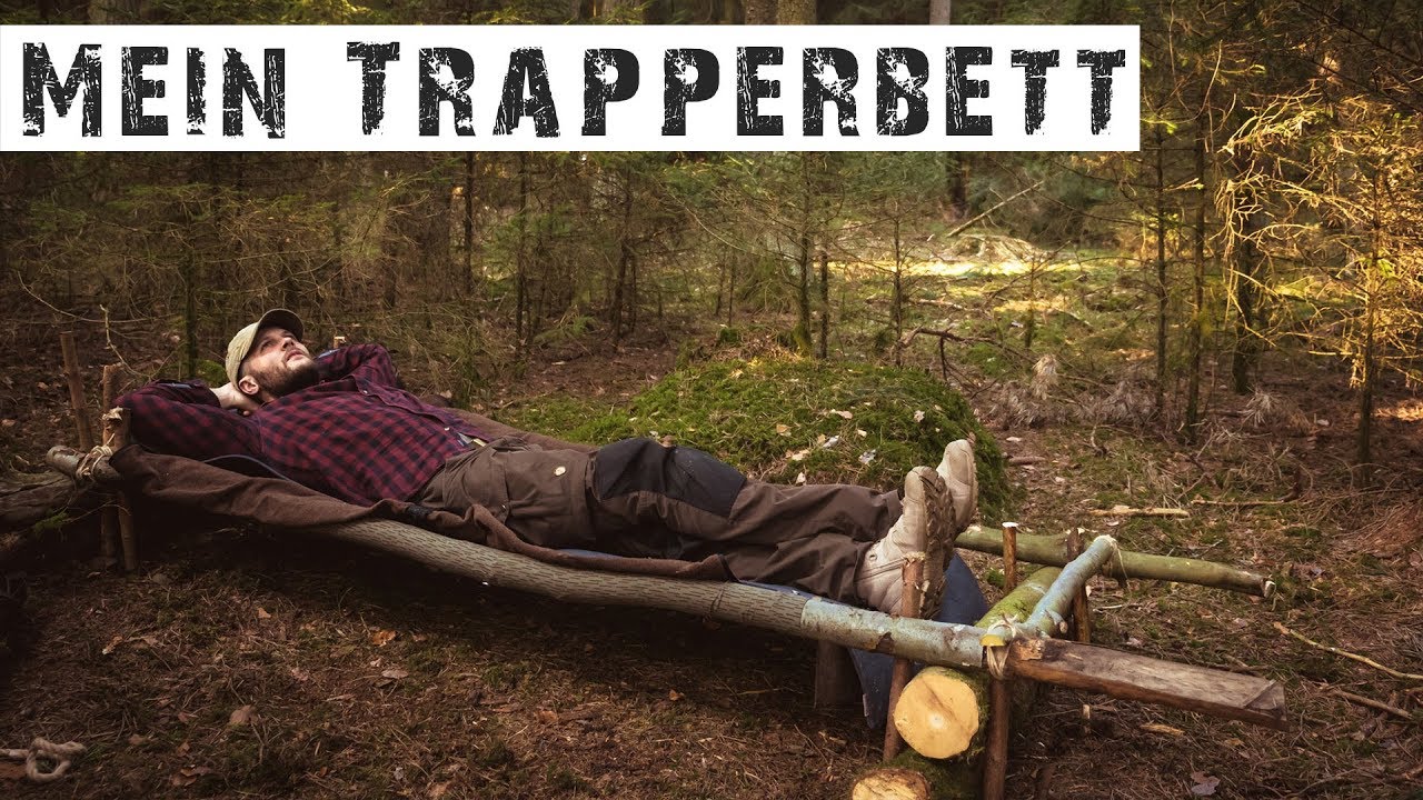 MEIN BETT AUS EINER NVA ZELTBAHN - Trapperbett - Natural Bushcraft