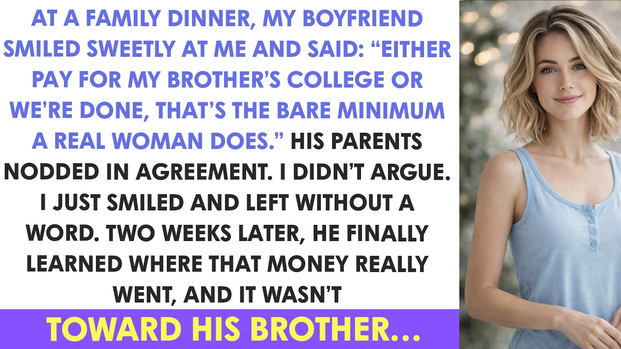 At A Family Dinner, My Boyfriend Smiled Sweetly At Me And Said: “Either Pay