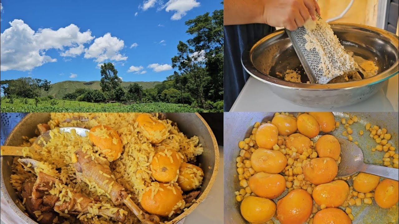 GALINHADA CAIPIRA COM PEQUI / BOLO DE MANDIOCA 