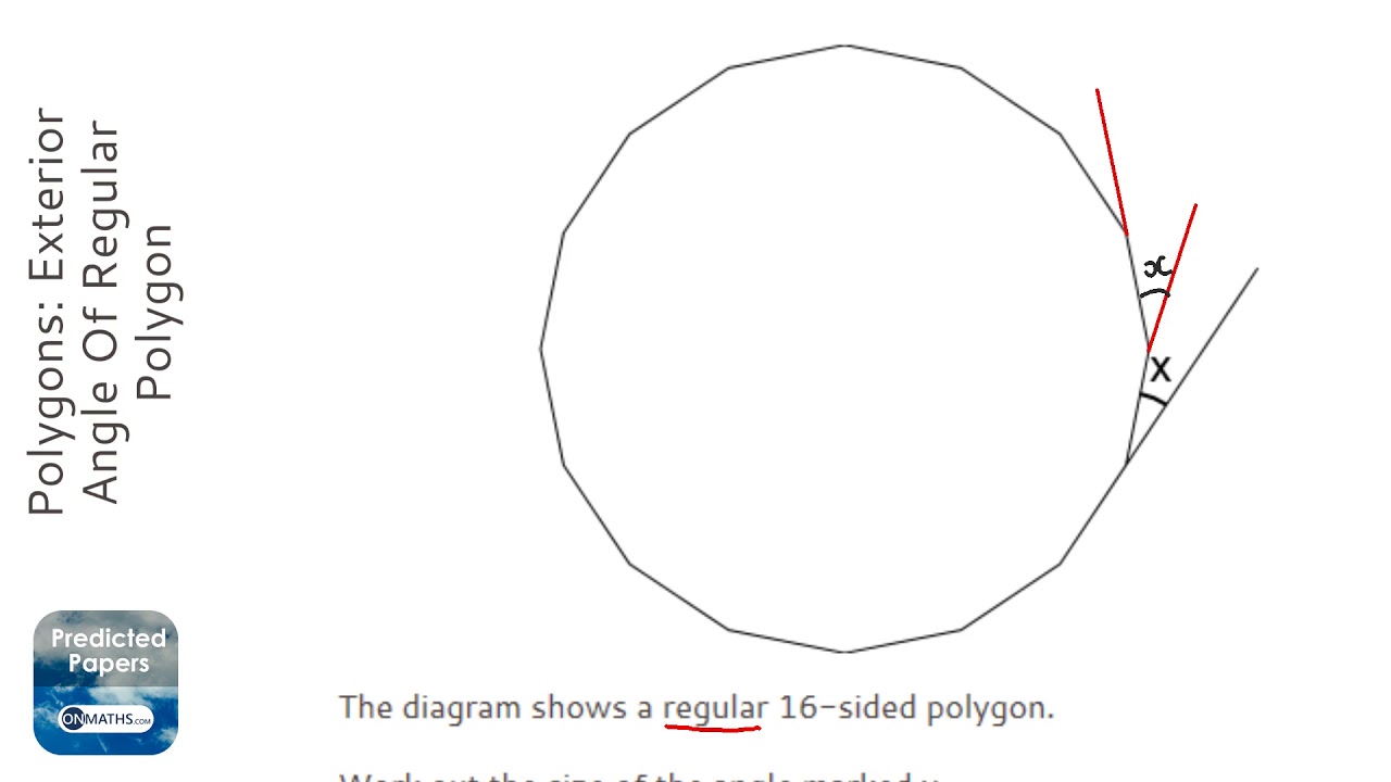 Polygons: Exterior Angle Of Regular Polygon (Grade 3) - OnMaths GCSE Maths Revision