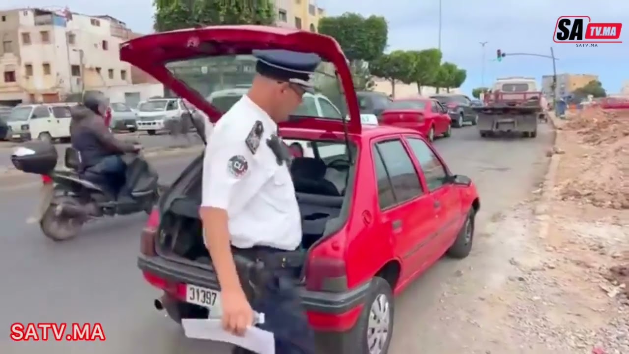 البيضاء .. البوليس شدو طاكسي مزوز فالحي الحسني و الشيفور هرب