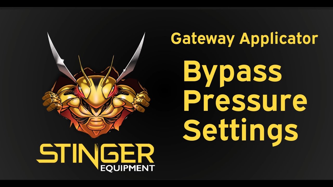 How to set Spray Pump Bypass Pressure - Stinger Gateway Applicator