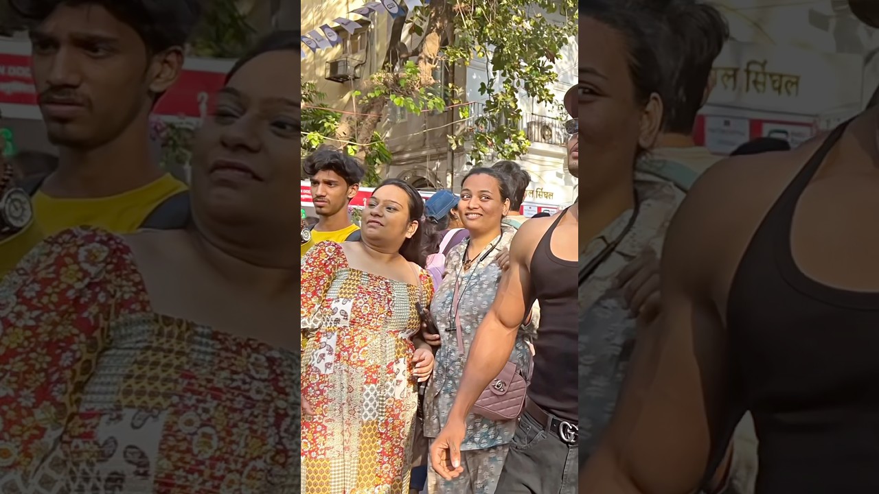 Indian bodybuilder in public 😱😂 #girlsreactions #publicrecation #bodybuilder