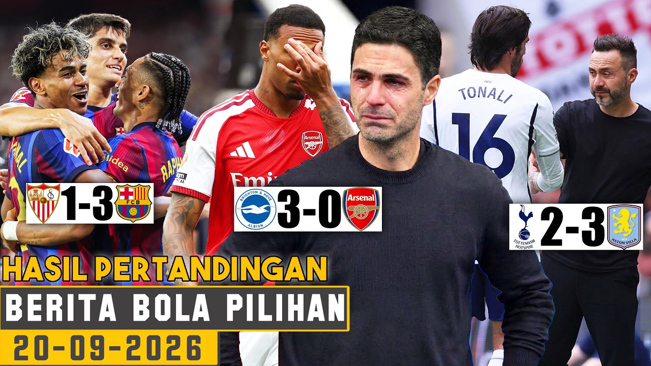 LIGA INGGRIS: ARSENAL DIHAJAR BRIGHTON 🤣 RAPHINHA HATTRICK! BARCA HAJAR SEVILLA🔥 SPURS TUMBANG LAGI