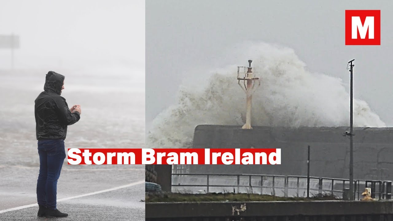 Storm Bram leaves tens of thousands in Ireland without power amid damaging winds