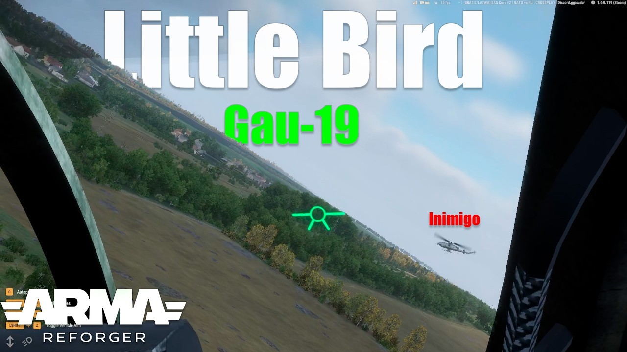 Gameplay de Little Bird com GAU 19 - ARMA REFORGER