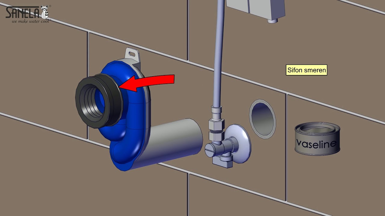 Installatie van urinoir met radarspoelsysteem op rail (variant RS)