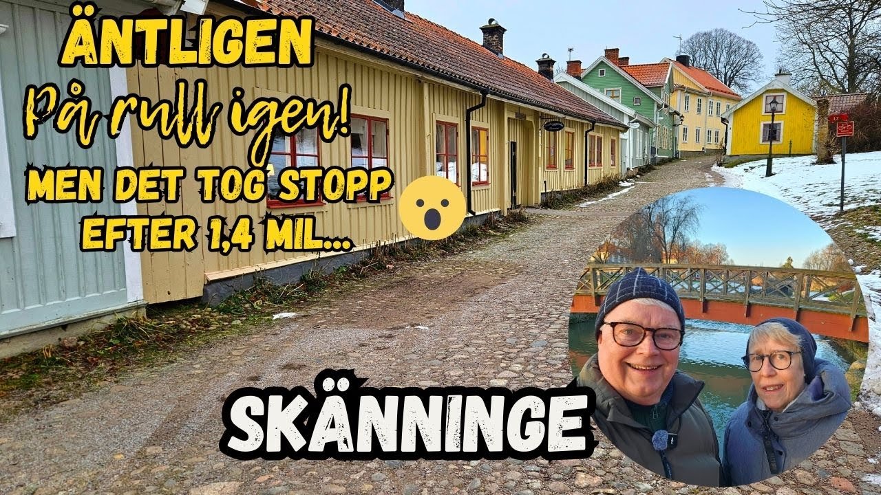 ÄNTLIGEN på rull igen!! Men vi kom bara 1,4 mil...