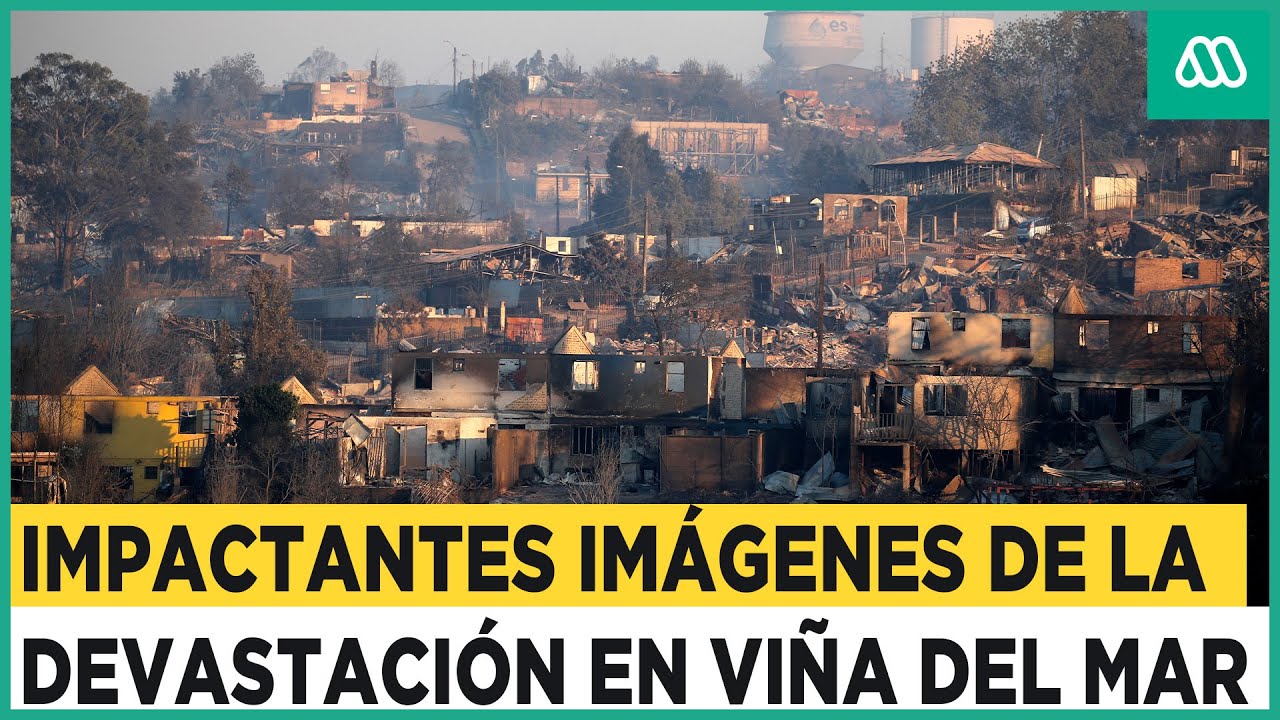 Impactantes im&aacute;genes a&eacute;reas del gigantesco incendio en Vi&ntilde;a del Mar