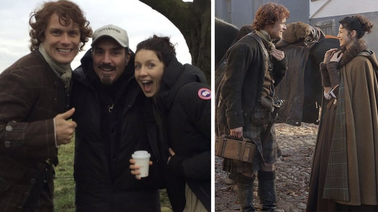 Outlander Behind the Scenes with Same Heughan and Caitriona Balfe + More!! pt 1