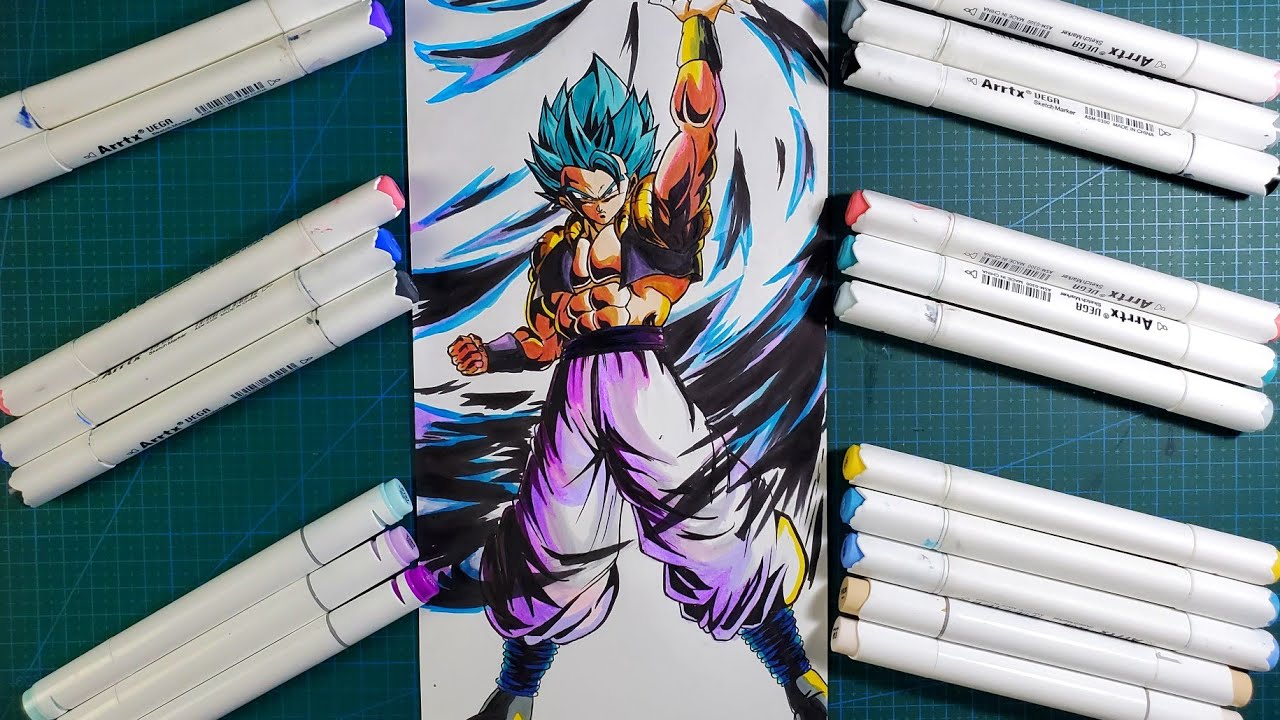 Как нарисовать Годжету Супер Сайяна Блю 💥 | Полное тело [Dragonball Legends]