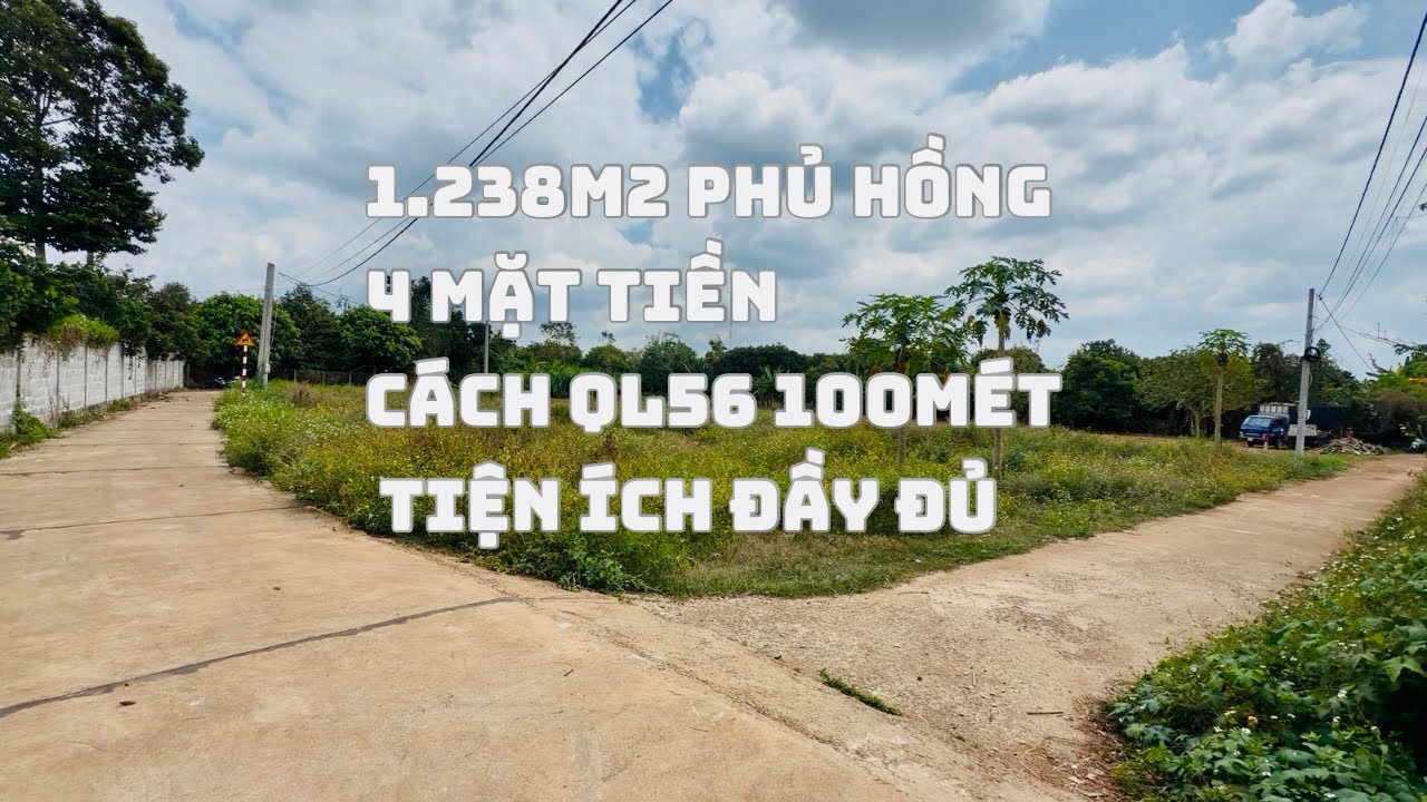 ☘️Lô Đất 4 Mặt Tiền Đường Làm Gì cũng Đẹp , Gần Ql56,Sân Bay Long Thành,Biển Hồ Tràm và Ql51 Giá 2T5