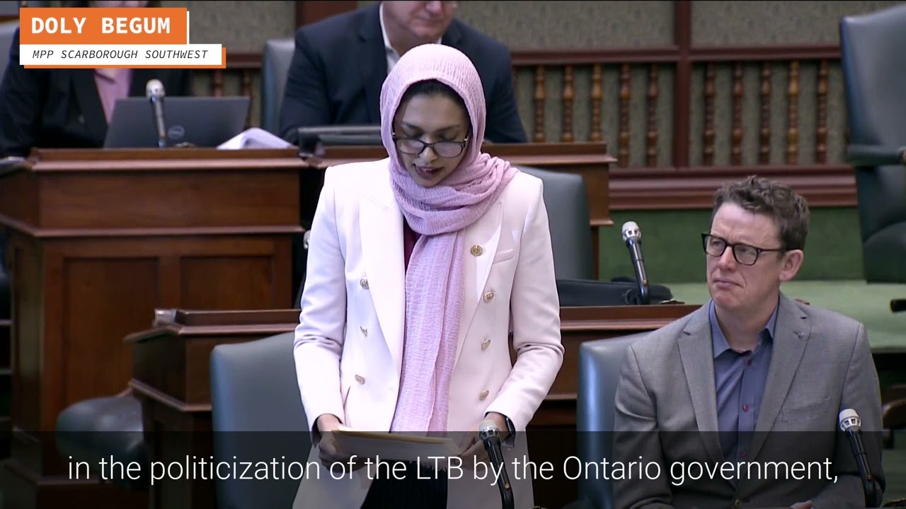 MPP Doly Begum's Statement on the backlog at the Ontario Landlord & Tenant Board