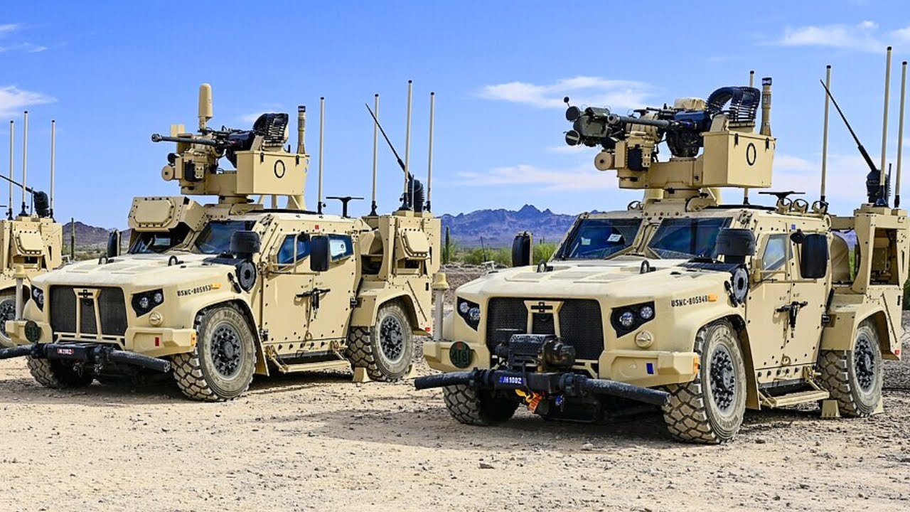 US Marine's new JLTV based MADIS Air Defense System in Action