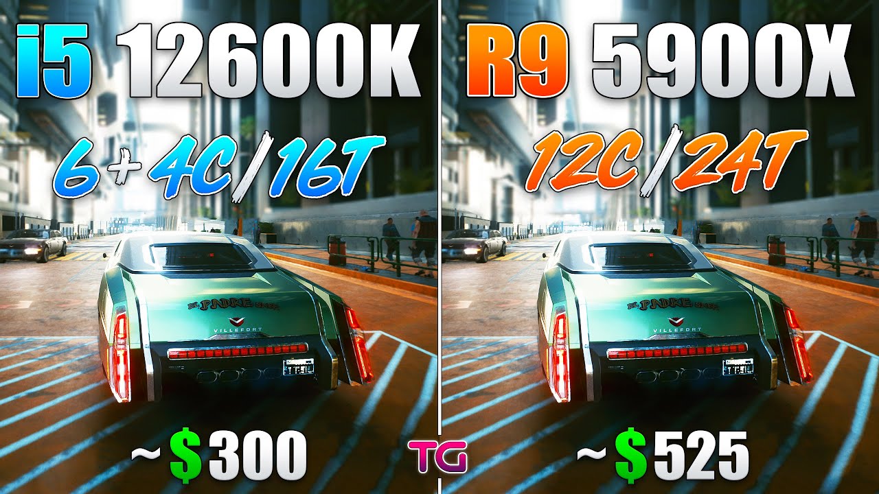 Core i5 12600K vs Ryzen 9 5900X - Test in 8 Games