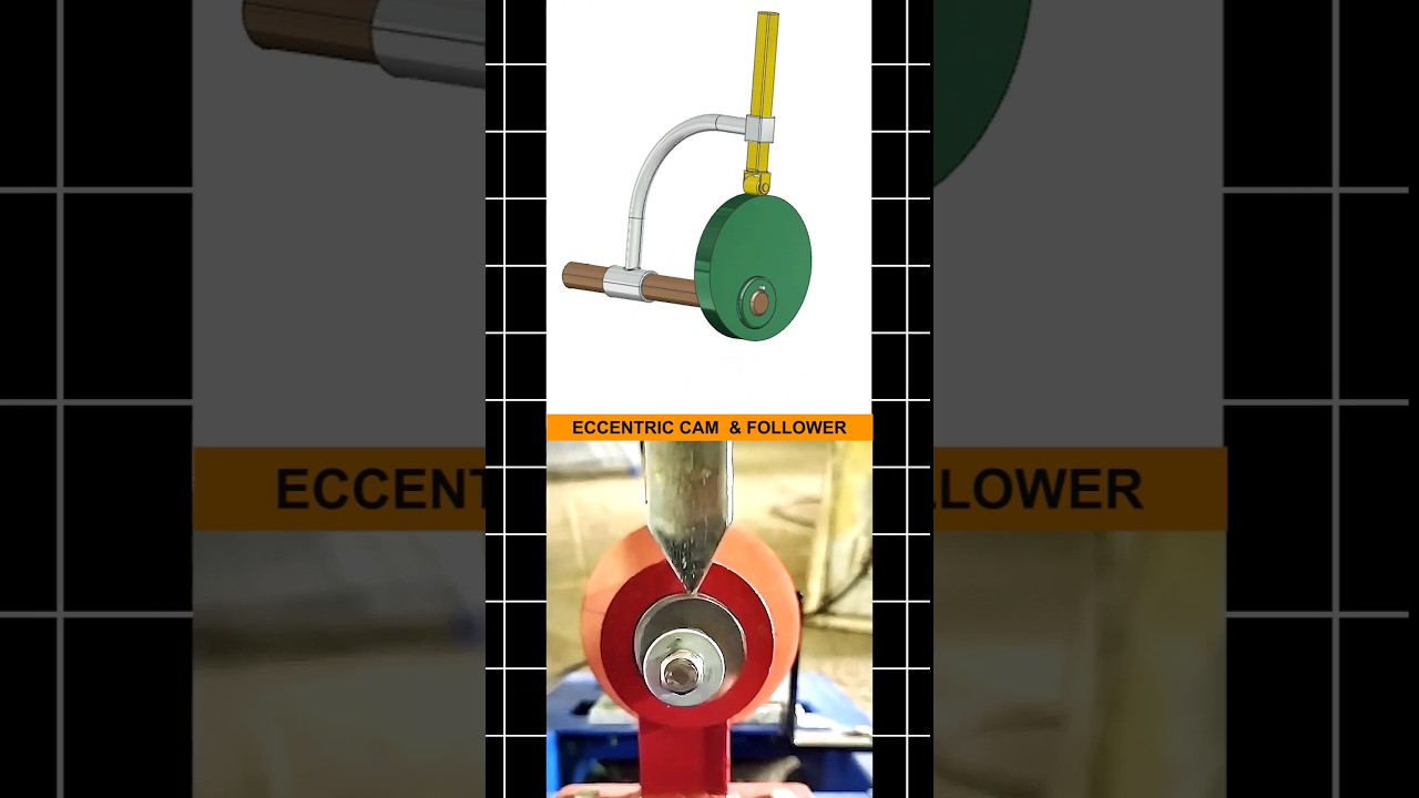 Eccentric Cam & Follower Mechanism #mechanism #3d #animation #engineering #solidworks