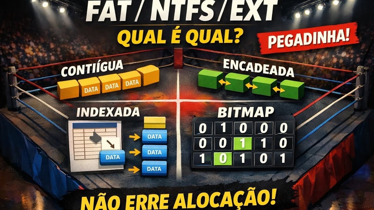 Família Ext, NTFS e FAT com relação a sua forma de escalonamento.