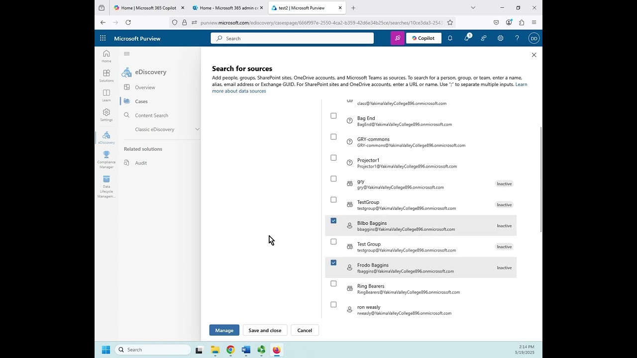 Проведение поиска eDiscovery в Microsoft 365