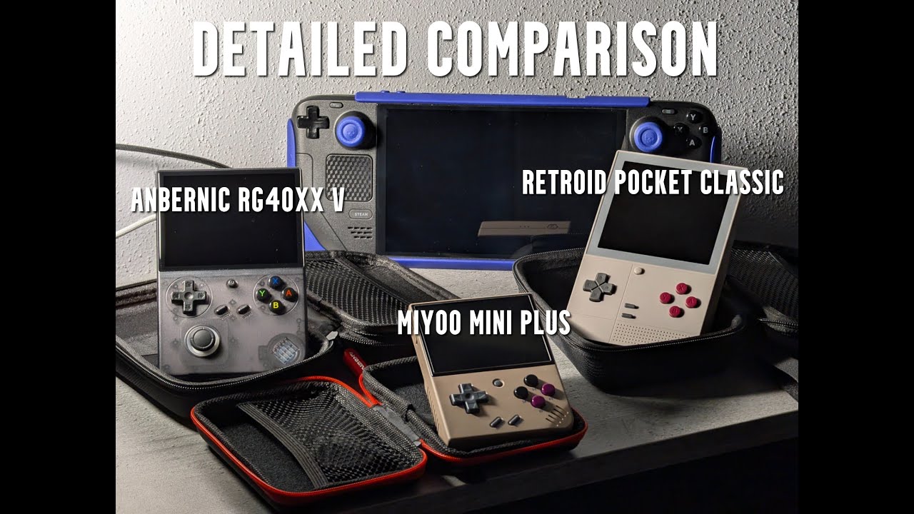 Detailed Comparison - Retroid Pocket Classic vs Anbernic RG40XX V vs Miyoo Mini Plus