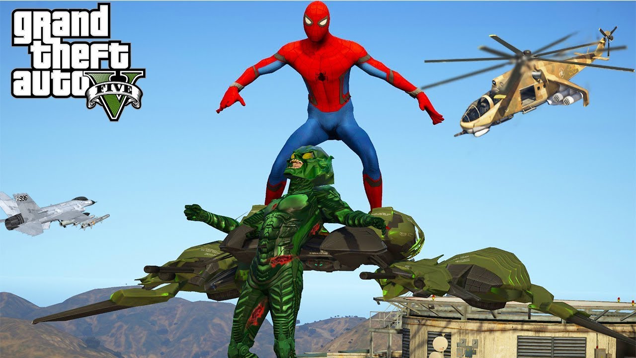 HOMEM ARANHA VS DUENDE VERDE !! De volta ao lar (GTA 5 Mods)