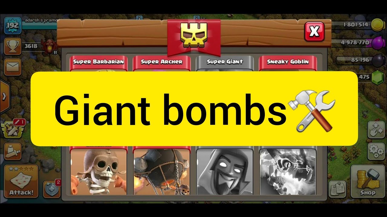 Full giant bombs under upgrade😁😁