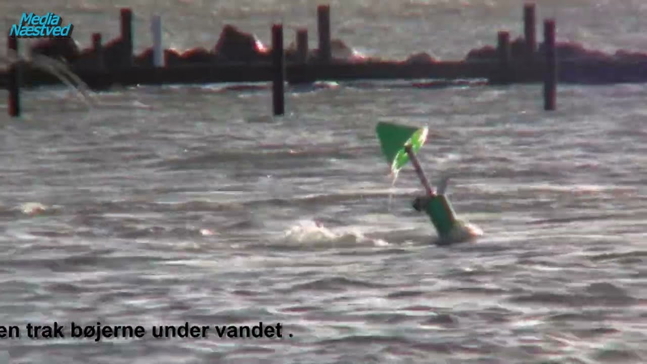 Stormen Pias besøg i Karrebæksminde december  2023