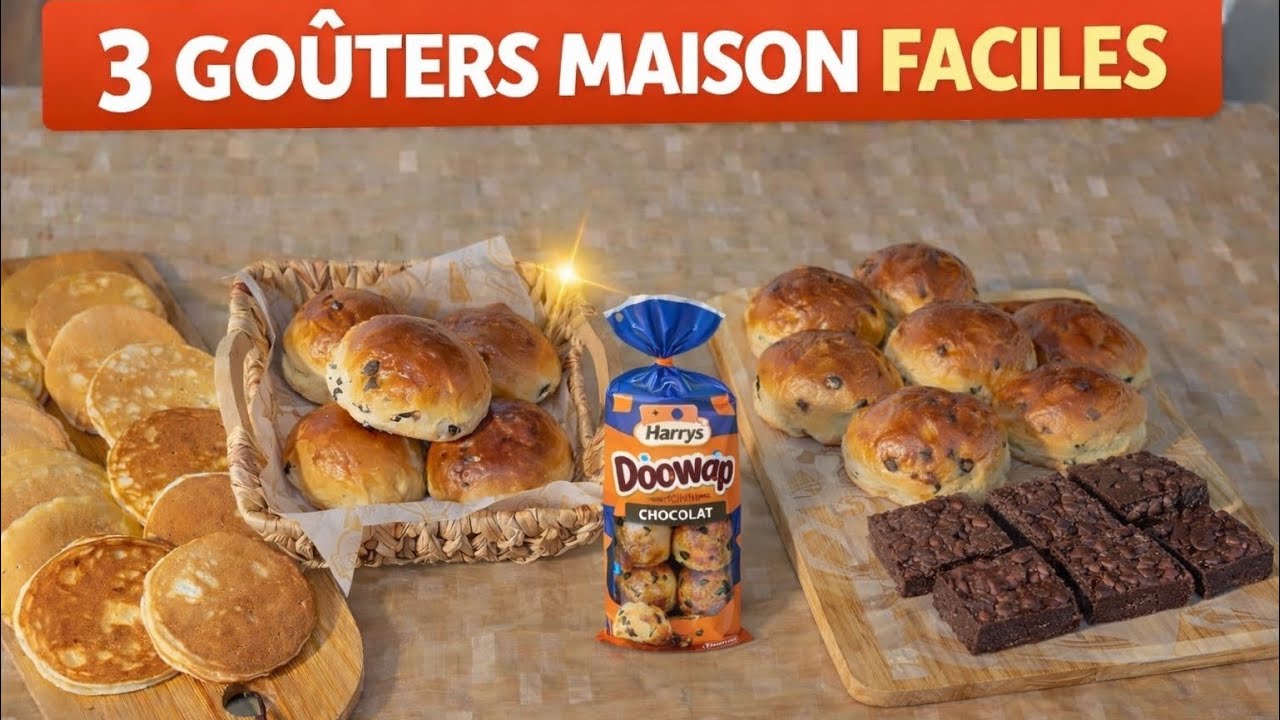 3 GOÛTERS MAISON FACILES 😍 Pancakes, Brioche Dowap & Brownie