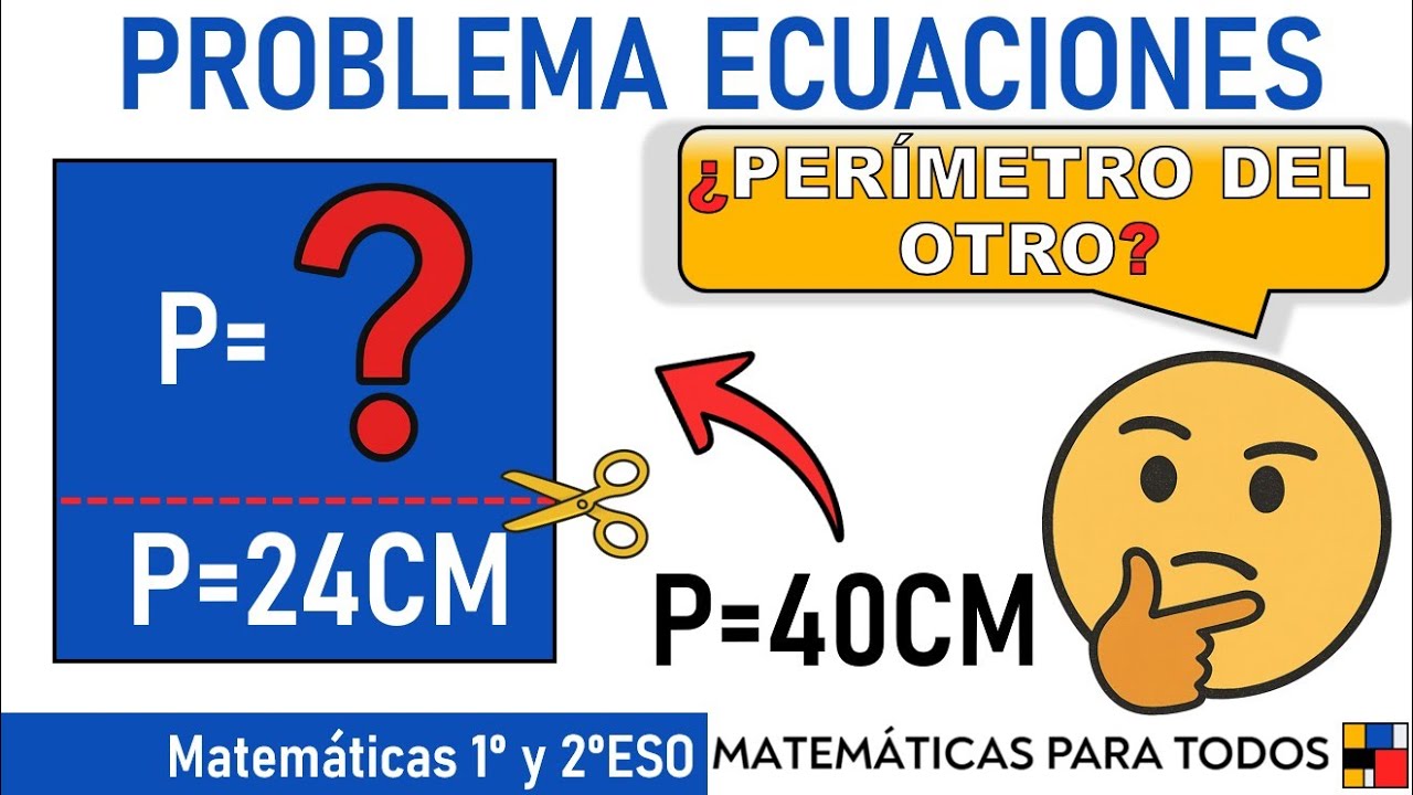 Problema Geometría: Cortamos un Cuadrado en dos Rectángulos ✂️ (Cálculo de Perímetros) | Problema 5