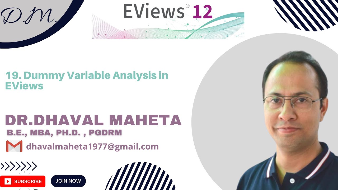 19. Анализ фиктивных переменных в EViews 12 || Доктор Дхавал Махета