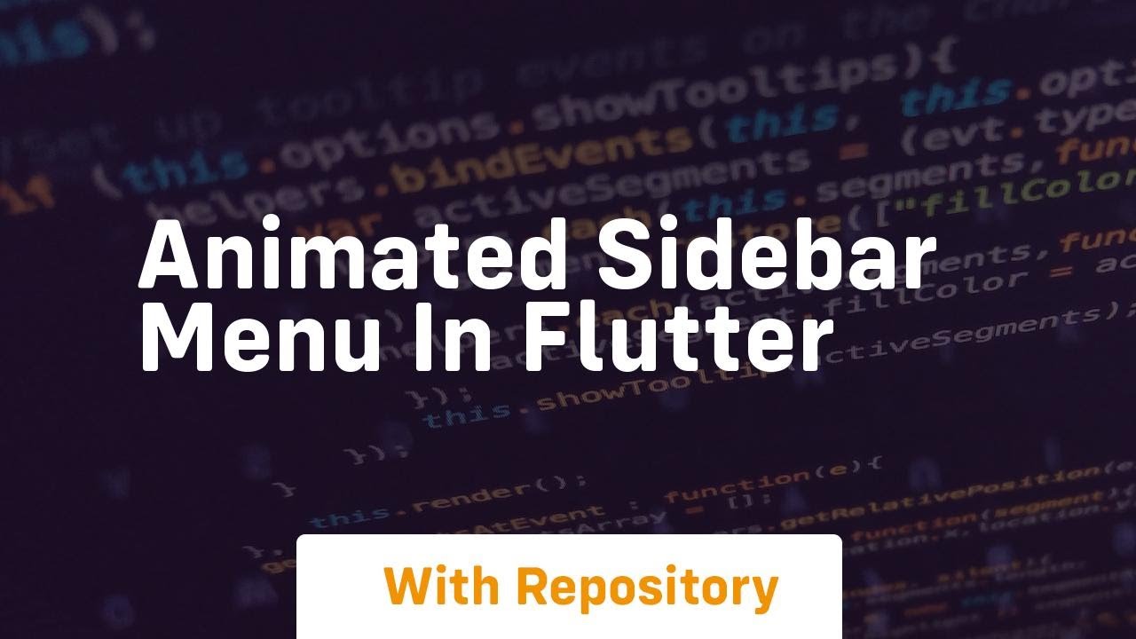 animated sidebar menu in flutter