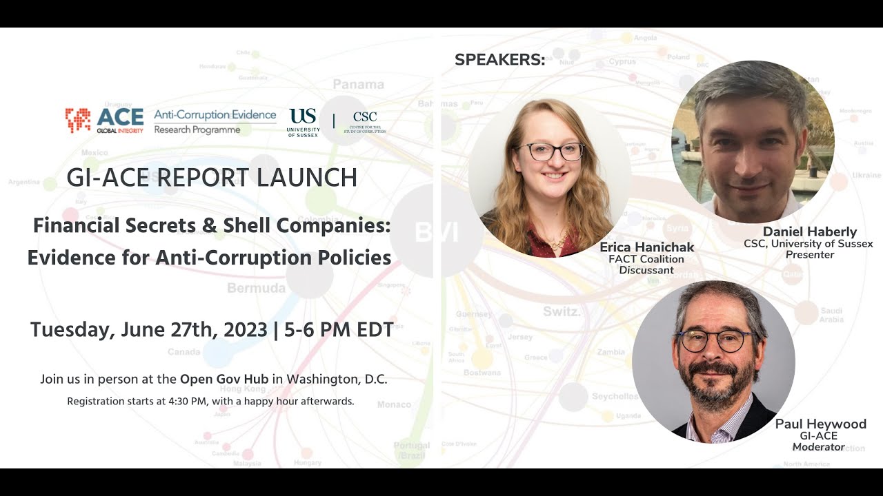 GI-ACE report launch: Corruption, Financial Secrecy, and Shell Companies (Haberly) | June 27, 2023
