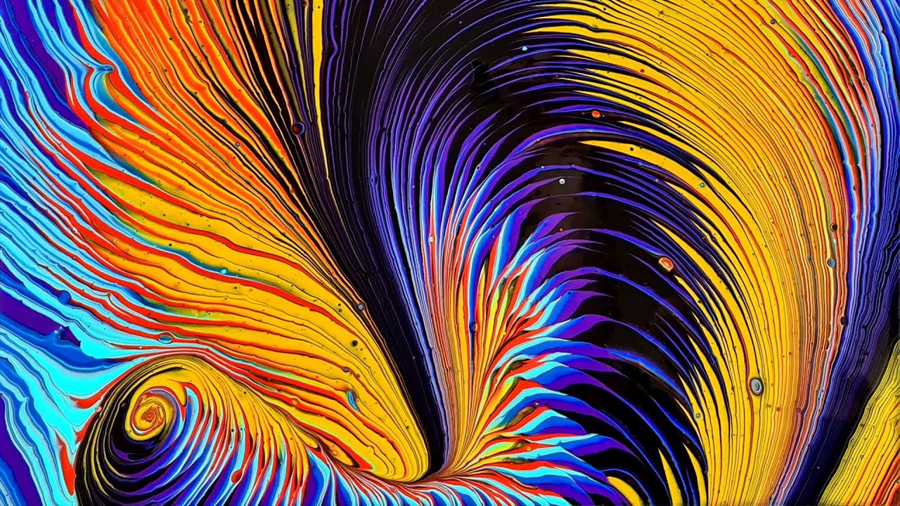 #1236 WOW! Stunning Effects In This Acrylic Ring Spin Pour