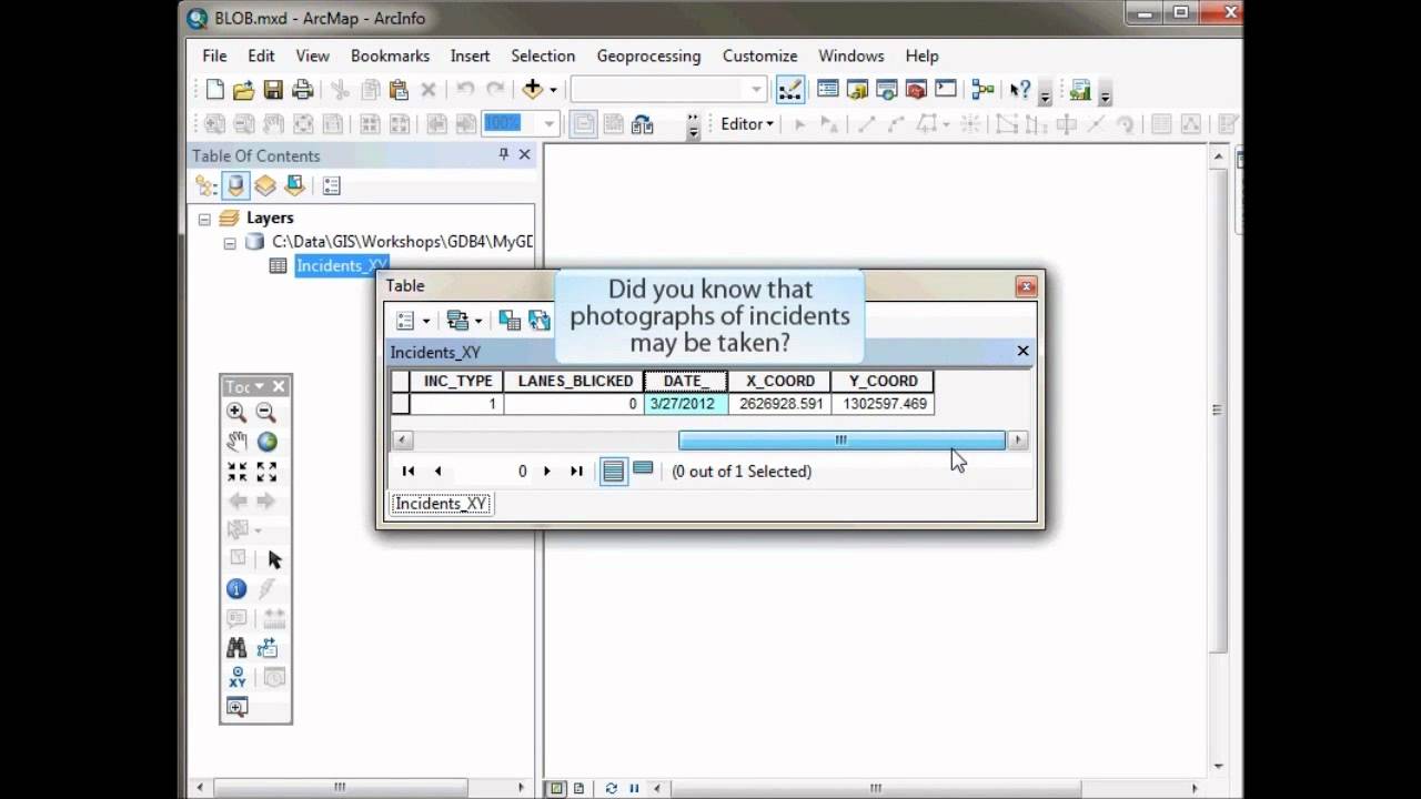 LOB's, BLOB's, CLOB's and raster data types in ArcGIS