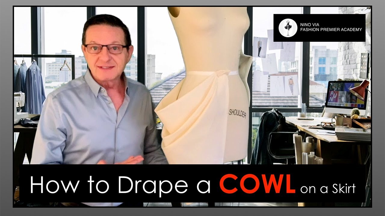 Drape a COWL On a Skirt ~ How To DRAPE a COWL Skirt ~ Bias Fabric ~ What Is a Cowl