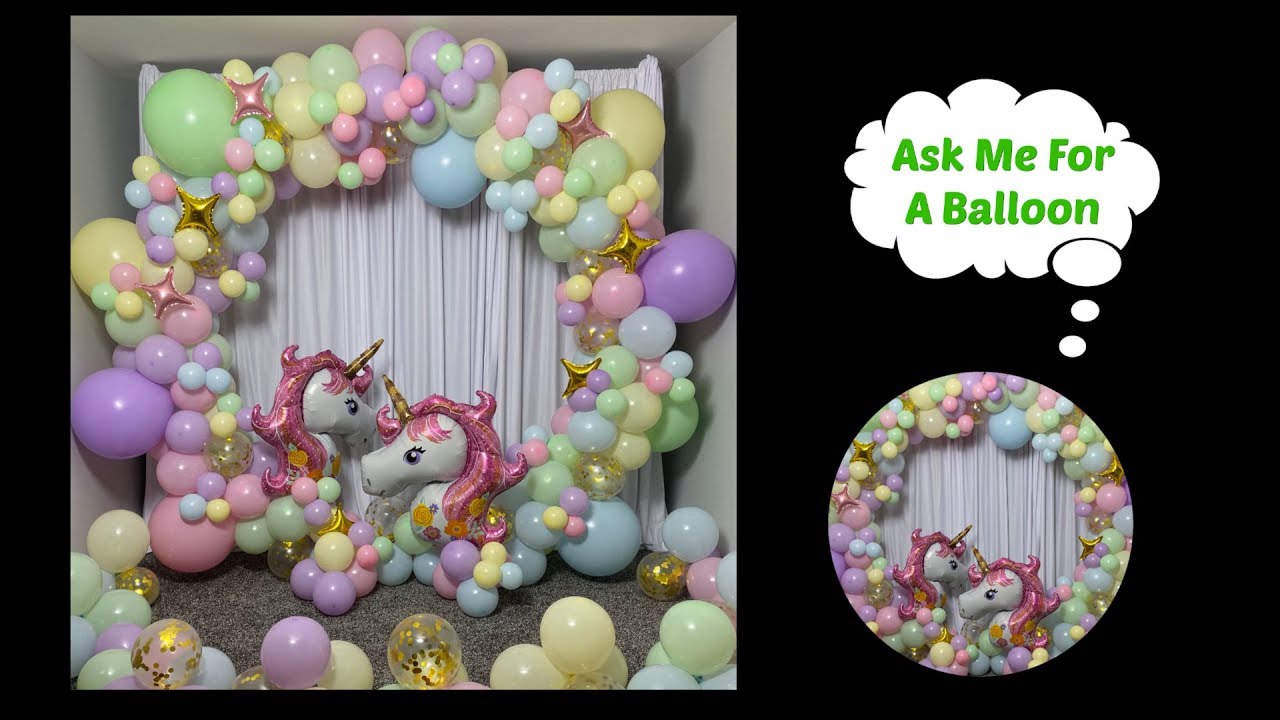 #howto Unicorn Balloon Garland Round Backdrop