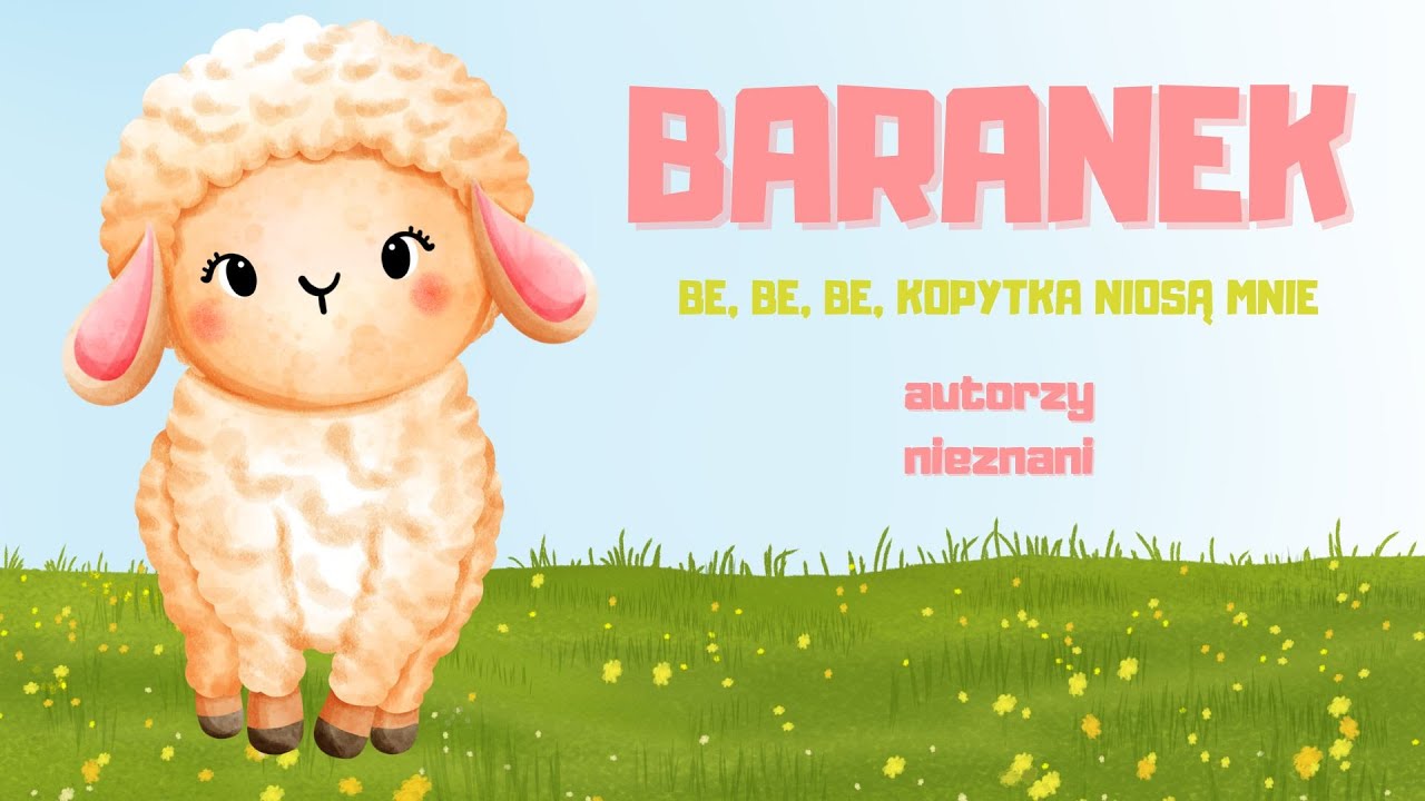 demo Nr 188. BARANEK BE, BE, BE KOPYTKA NIOSĄ MNIE, animacje dla dzieci, animowane wierszyki