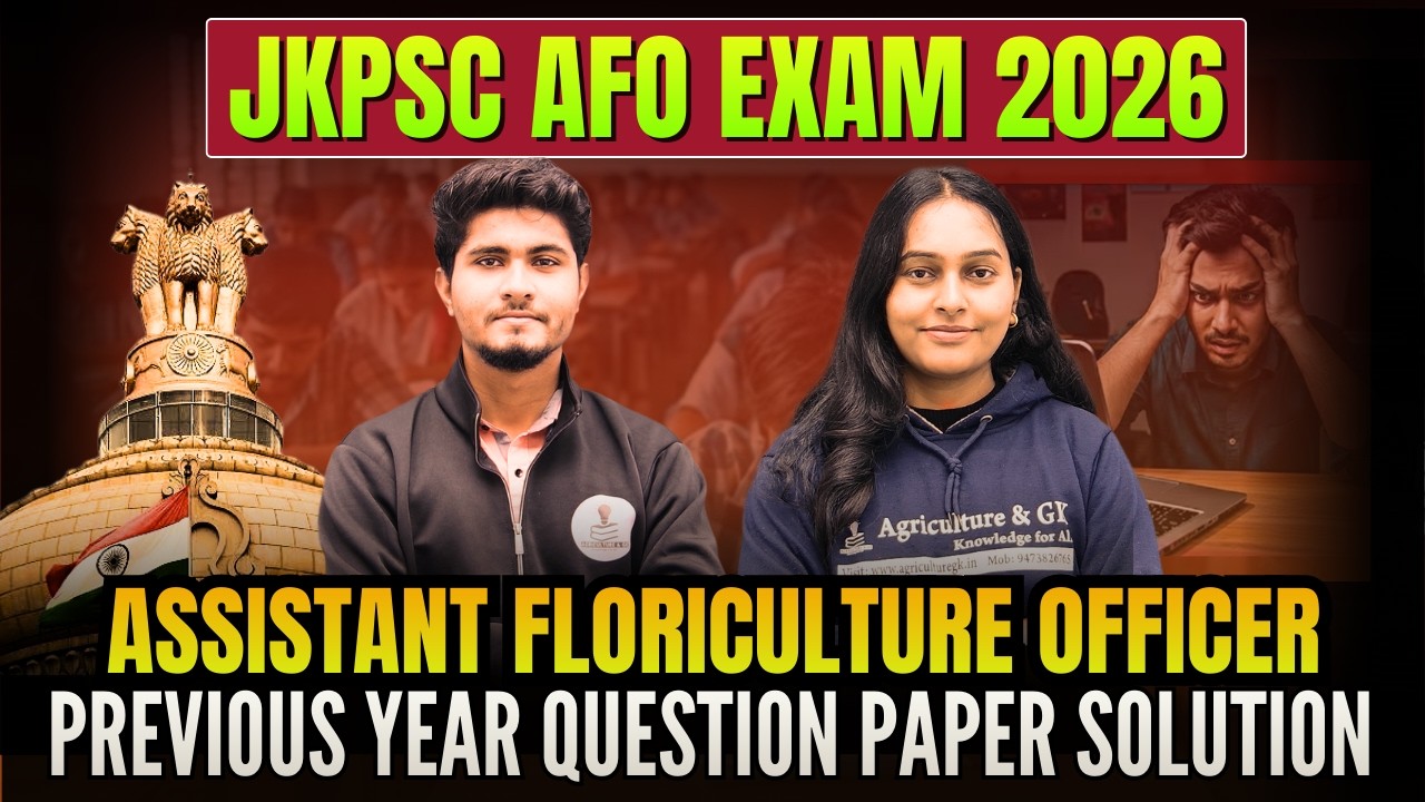 JKPSC Assistant Floriculture Officer Exam Previous Year Question Paper Solution | Agriculture & GK