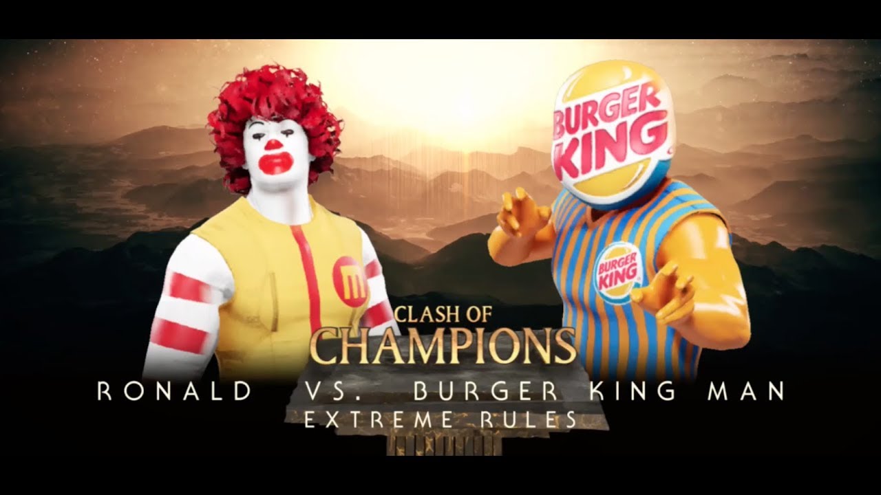 Ronald McDonald vs Burger King WWE 2k19