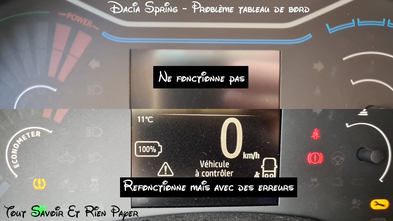 Dacia Spring - Problème tableau de bord